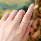 925 Silver Chain Rings for Women Retro Style Jewelry