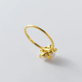 925 Silver Wedding Jewelry Pearl Zircon Flower Rings