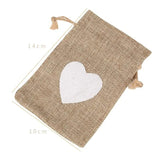 Jute Linen Jewelry Drawstring Pouch Gift Bag for Wedding Christmas DIY