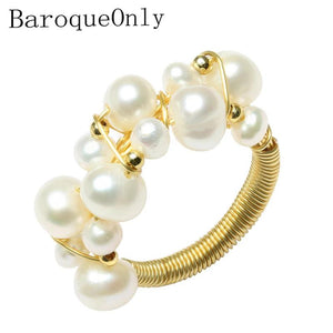 14k Gold-Filled Vintage Ring with Multiple Pearls