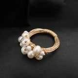 14k Gold-Filled Vintage Ring with Multiple Pearls