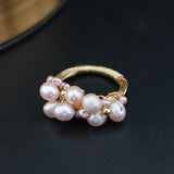 14k Gold-Filled Vintage Ring with Multiple Pearls