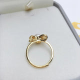 Natural Pearl Ring Ins Personality Bow 14K Gild Female Girl Ring Jewelry