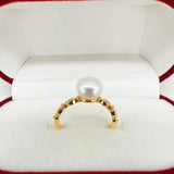 Natural Pearl Ring 14k Filled Zircon Jewelry Gift