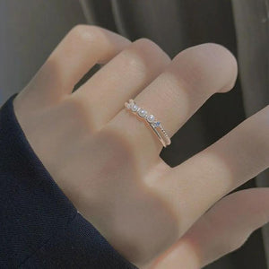 S925 Silver Pearl Ring Female Adjustable