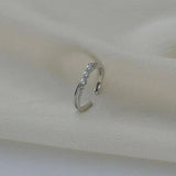 S925 Silver Pearl Ring Female Adjustable
