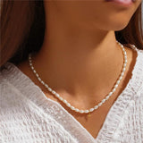 925 Sterling Silver Pearl Necklace Emerald Cross Pendant