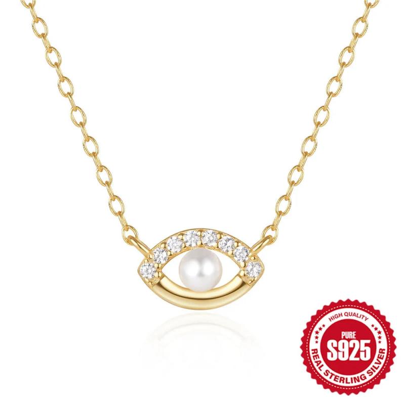 Minimalism Pearl Eye Pendant Collarbone Chain Necklace
