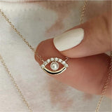Minimalism Pearl Eye Pendant Collarbone Chain Necklace