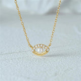 Minimalism Pearl Eye Pendant Collarbone Chain Necklace