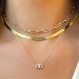 Minimalism Pearl Eye Pendant Collarbone Chain Necklace