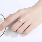 Thin Freshwater Pearl Ring for Women Stackable Wedding Bridal Rings