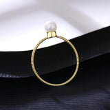 Thin Freshwater Pearl Ring for Women Stackable Wedding Bridal Rings