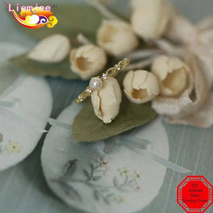 Pearl Carving Zircon 925 Silver Ring for Women - Charm Girl Gift