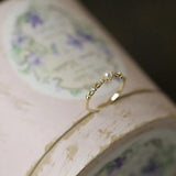 Pearl Carving Zircon 925 Silver Ring for Women - Charm Girl Gift