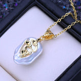 Big Baroque Pearl Pendant Necklace Cloud Pendant