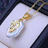 Big Baroque Pearl Pendant Necklace Cloud Pendant