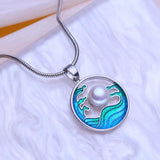 Freshwater Pearl Necklace for Women Round Pendant with Chain Party Jewelry