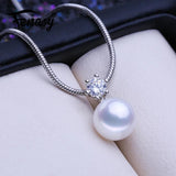 Freshwater Pearl Necklace For Women Bohemian Silver Pendant Birthday Gift