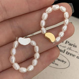 925 Silver Freshwater Pearls Round Rings for Women Party Minimalist Fine Jewelry