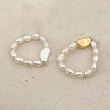 925 Silver Freshwater Pearls Round Rings for Women Party Minimalist Fine Jewelry