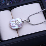 Large Baroque Pearl Pendant Necklace Silver Birthday Gift