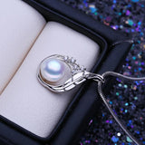 Bohemian Silver Pendant Freshwater Pearl Necklace for Women