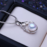 Bohemian Silver Pendant Freshwater Pearl Necklace for Women