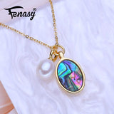 Freshwater Pearl Necklace Oval Pendant Party Jewelry Anniversary Gift