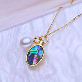 Freshwater Pearl Necklace Oval Pendant Party Jewelry Anniversary Gift