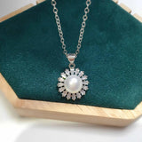 ZHBORUIN Zircon Pearl Pendant 925 Silver & 18K Plating Jewelry Natural Pearls