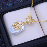 Baroque Pearl Pendant Necklace Women Girls Bow-knot Birthday Gift