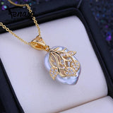 Natural Freshwater Big Baroque Pearl Pendant Necklaces For Women Girls