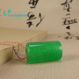 Natural Green Malay Jade Tube Pearl Pendant