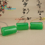 Natural Green Malay Jade Tube Pearl Pendant