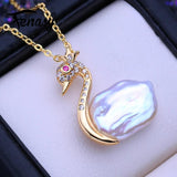 Baroque Pearl Necklace Animal Pendant, Girlfriend Gift