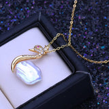 Baroque Pearl Necklace Animal Pendant, Girlfriend Gift