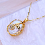 Baroque Pearl Necklace Flower Pendant Gift