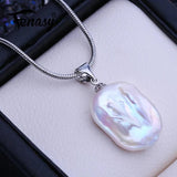 Freshwater 12-16mm Baroque Pearl Pendant Necklace Silver Gift