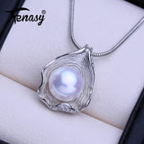 Freshwater Pearl Necklace with Silver Pendant - Birthday Gift