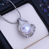 Freshwater Pearl Necklace with Silver Pendant - Birthday Gift