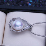 Freshwater Pearl Necklace with Silver Pendant - Birthday Gift