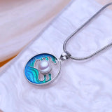 Freshwater Pearl Necklace Silver Pendant Chain Party Jewelry Gift