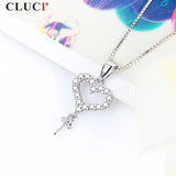 S925 Sterling Silver Heart Shape DIY Pearl Pendant