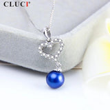S925 Sterling Silver Heart Shape DIY Pearl Pendant