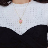 Sweet Heart Pendant Necklace with Mother-of-Pearl Inlay