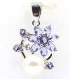 Lovely Pink Tourmaline Purple Spinel CZ Wedding Bride Pendant