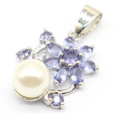 Lovely Pink Tourmaline Purple Spinel CZ Wedding Bride Pendant