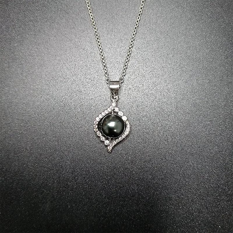 925 Silver Pendant Necklace with Pearl Zircon - Wedding Party Bridal Gift