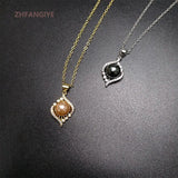 925 Silver Pendant Necklace with Pearl Zircon - Wedding Party Bridal Gift